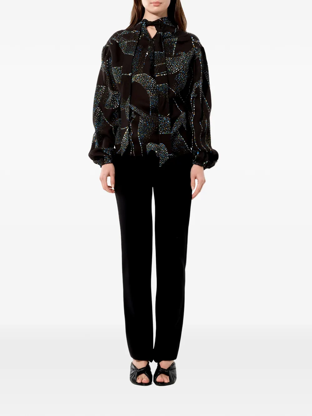 Balenciaga Bluse Mit Print   Schwarz 