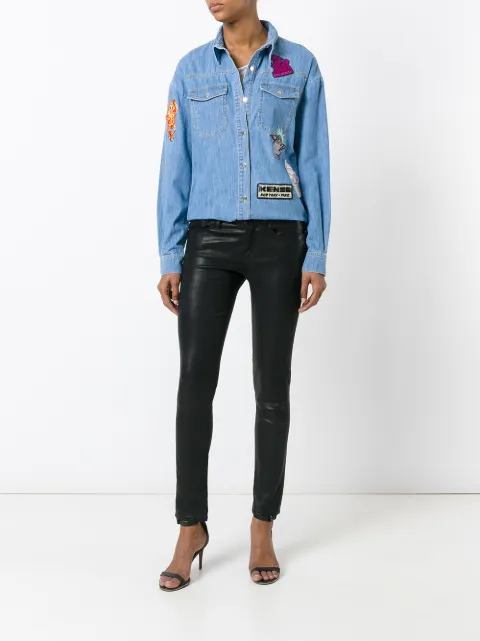 KENZO badges boyfriend denim shirt