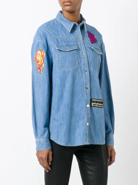 KENZO badges boyfriend denim shirt
