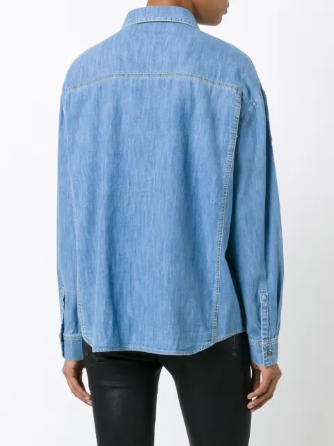 KENZO badges boyfriend denim shirt