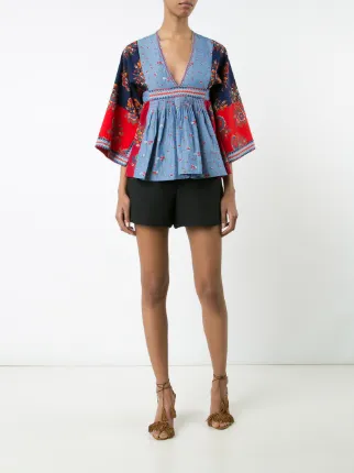 ulla johnson patchwork top