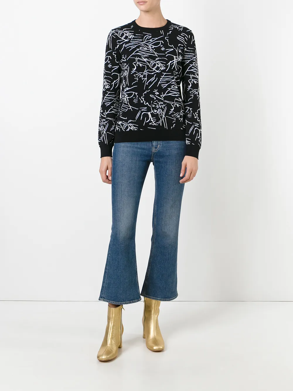  Kenzo Pullover Mit Print   Schwarz 