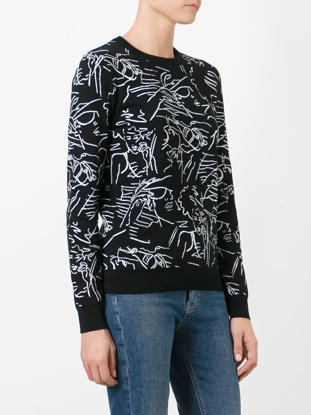 Kenzo Pullover Mit Print   Schwarz 