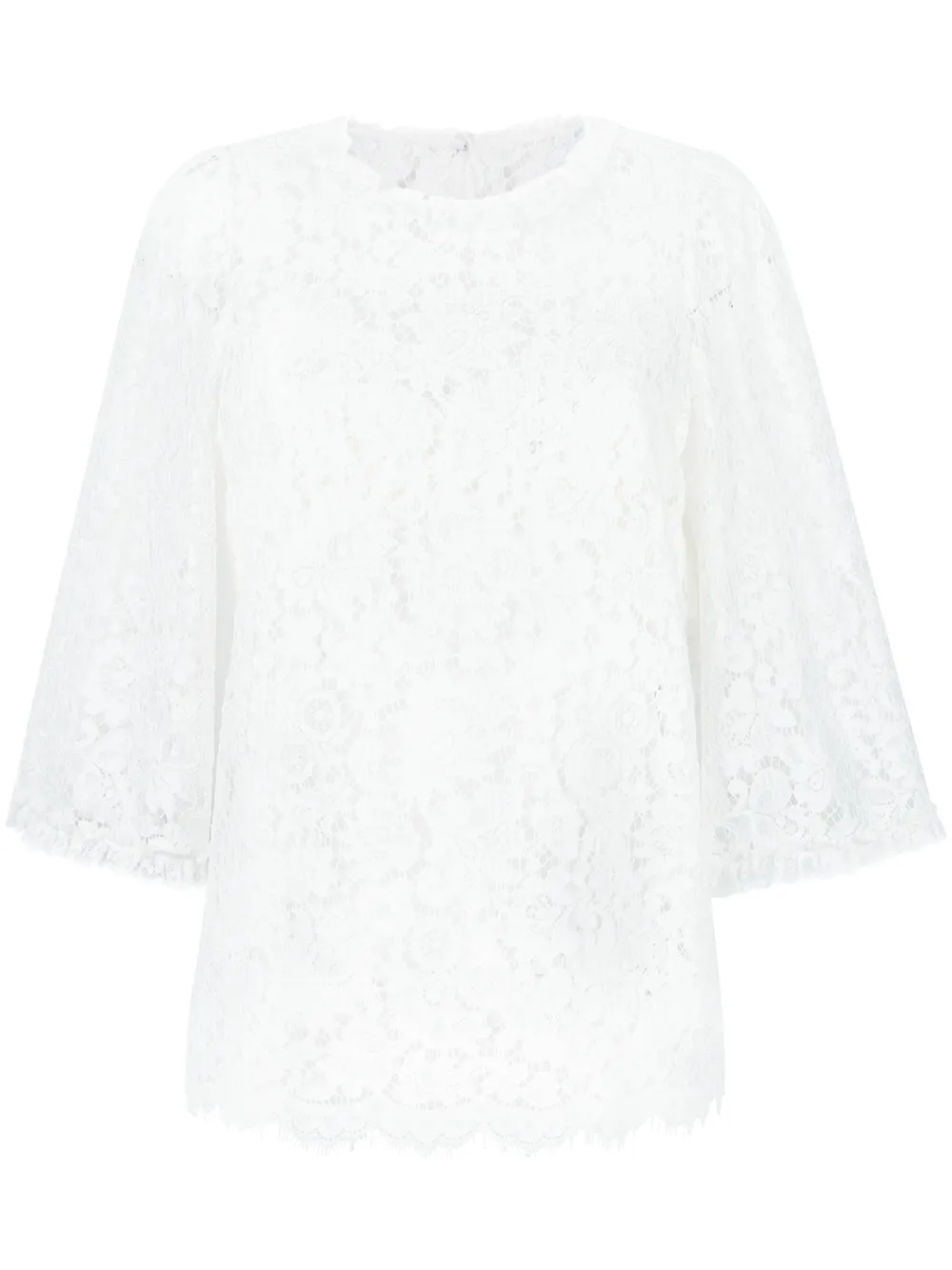 Dolce & Gabbana Klassisches Spitzentop - Weiß