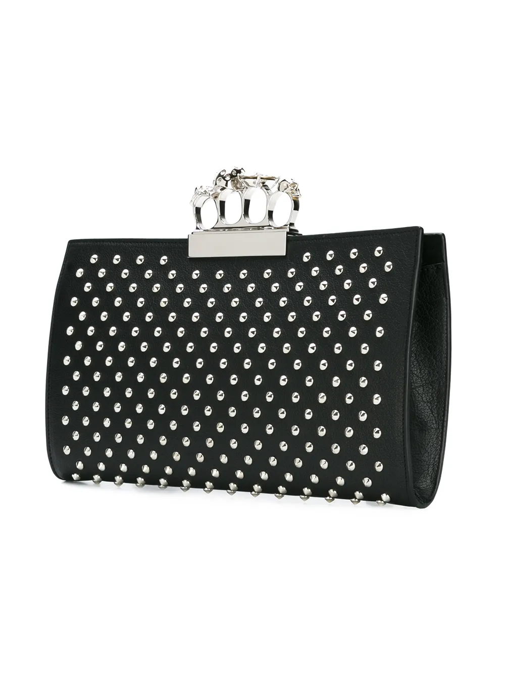 Alexander Mcqueen Knuckle Case Clutch In Black