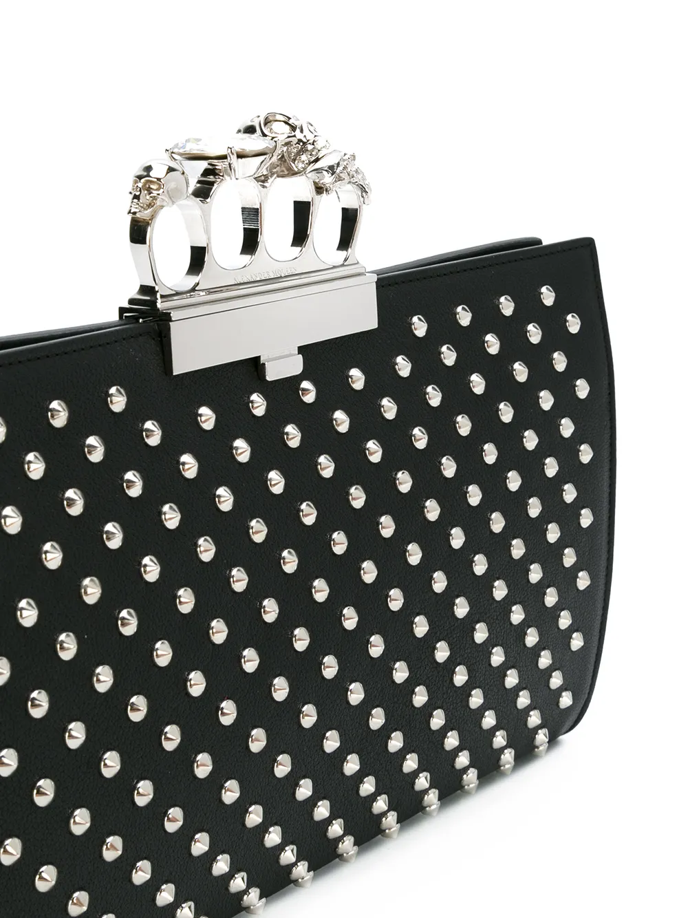Alexander Mcqueen Knuckle Case Clutch In Black