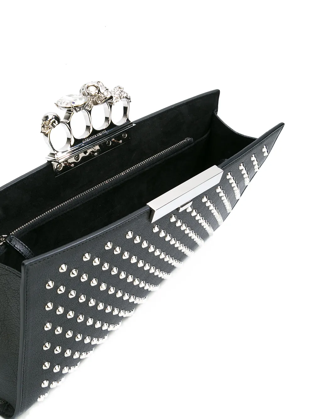 Alexander Mcqueen Knuckle Case Clutch In Black