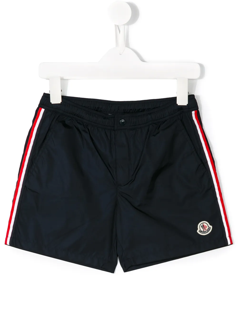 Moncler Enfant サイドストライプ トランクス水着 - ブルー Moncler Enfant サイドストライプ トランクス水着 - ブルー