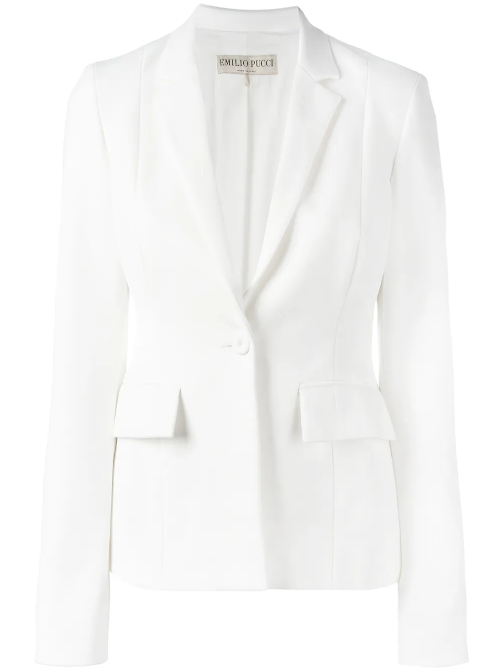Pucci One Button Blazer In White
