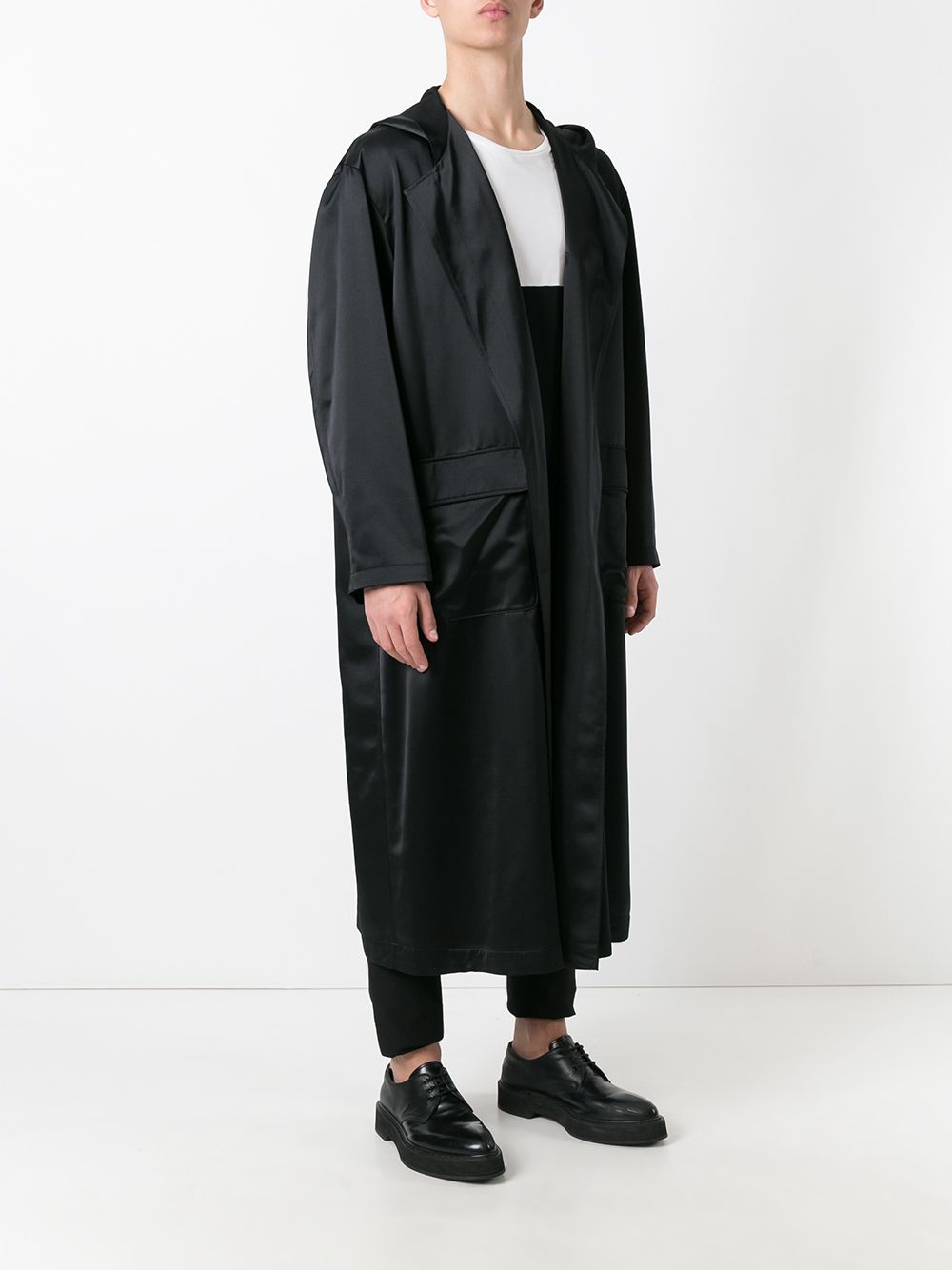 фото Yohji yamamoto pre-owned пальто с капюшоном