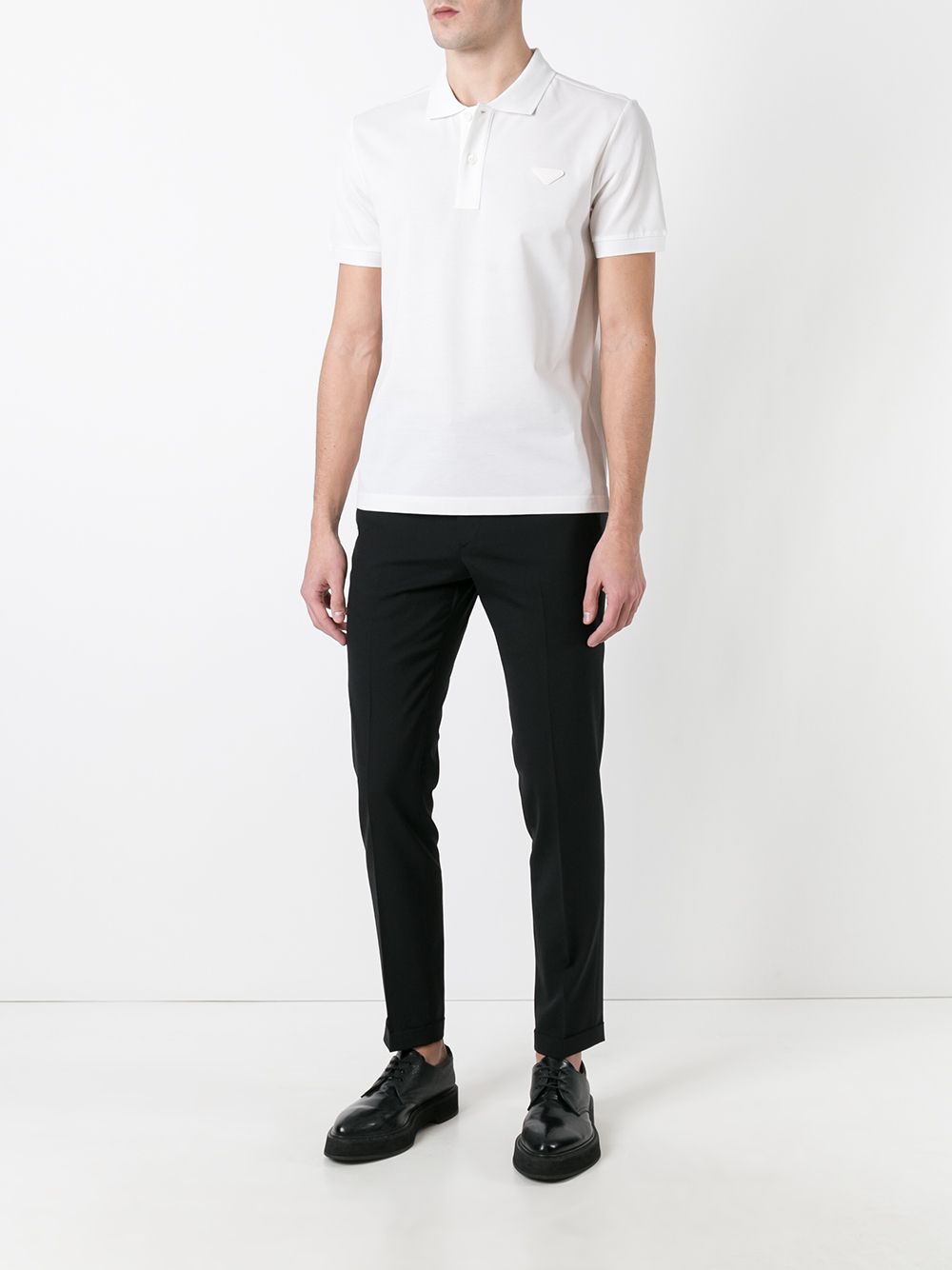 Prada met taps gerimpelde toelopende cropped broek - Zwart