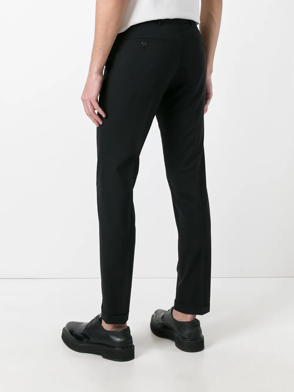 Prada met taps gerimpelde toelopende cropped broek Zwart