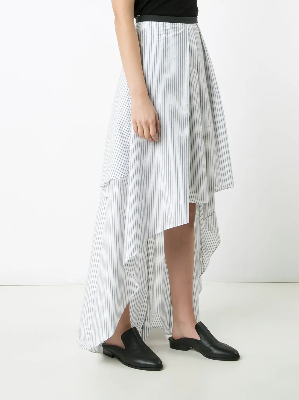 Brunello Cucinelli Striped Asymmetric Skirt In White