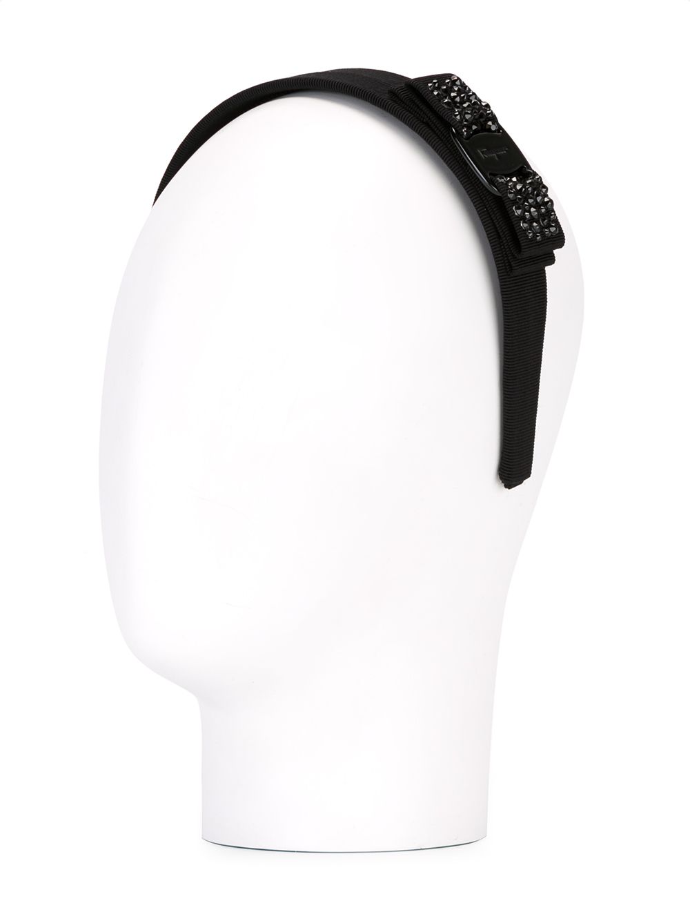 Shop Ferragamo Embellished Bow Headband In Black