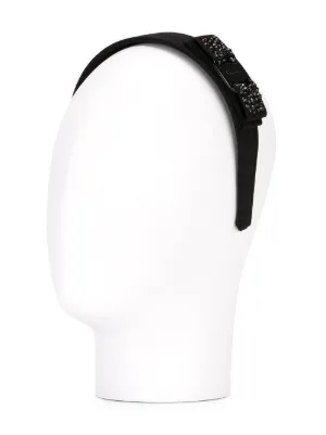 Ferragamo ストーン付き黒ヘアバンド Ferragamo ウィメンズ ヘア