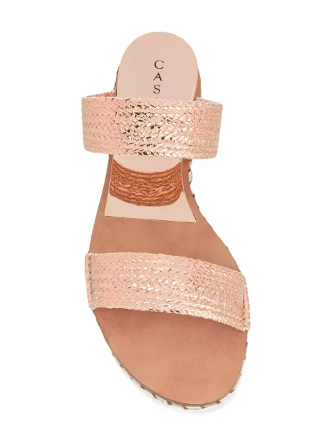 brown braided flat sandals