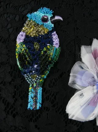 花卉珠绣铅笔半身裙