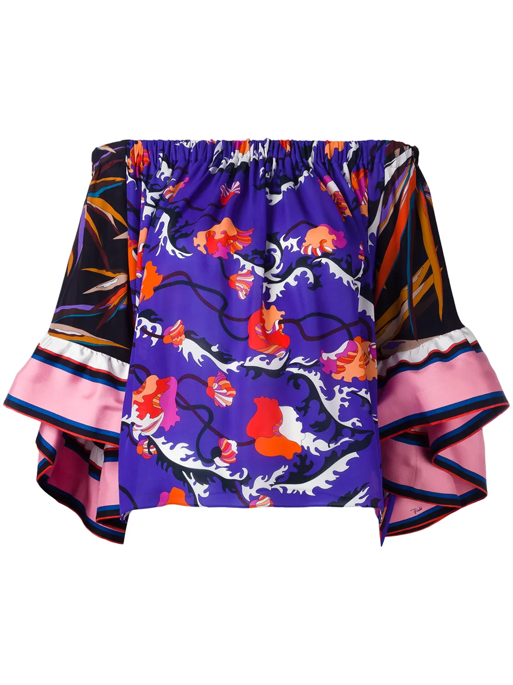 PUCCI off shoulder floral blouse | Multicolour | Image 1
