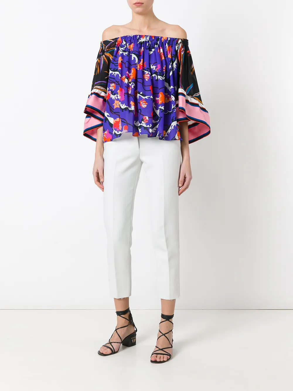 PUCCI off shoulder floral blouse - Veelkleurig
