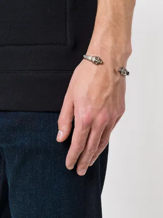 Alexander Mcqueen Twin Skull Bracelet Farfetch Alexander Mcqueen Twin Skull Bracelet