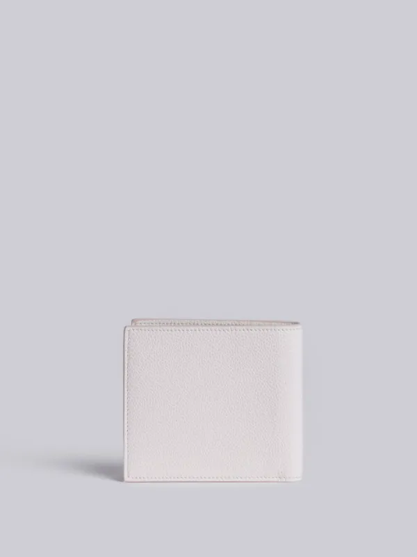Billfold With Red, White And Blue Diagonal Stripe In White Leather