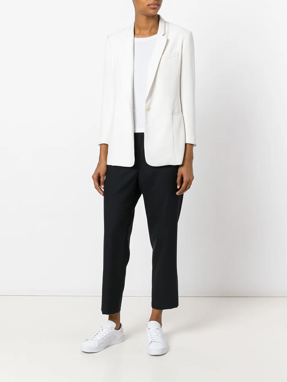 Comme Des Garçons Comme Des Garçons pinstriped cropped trousers Blauw