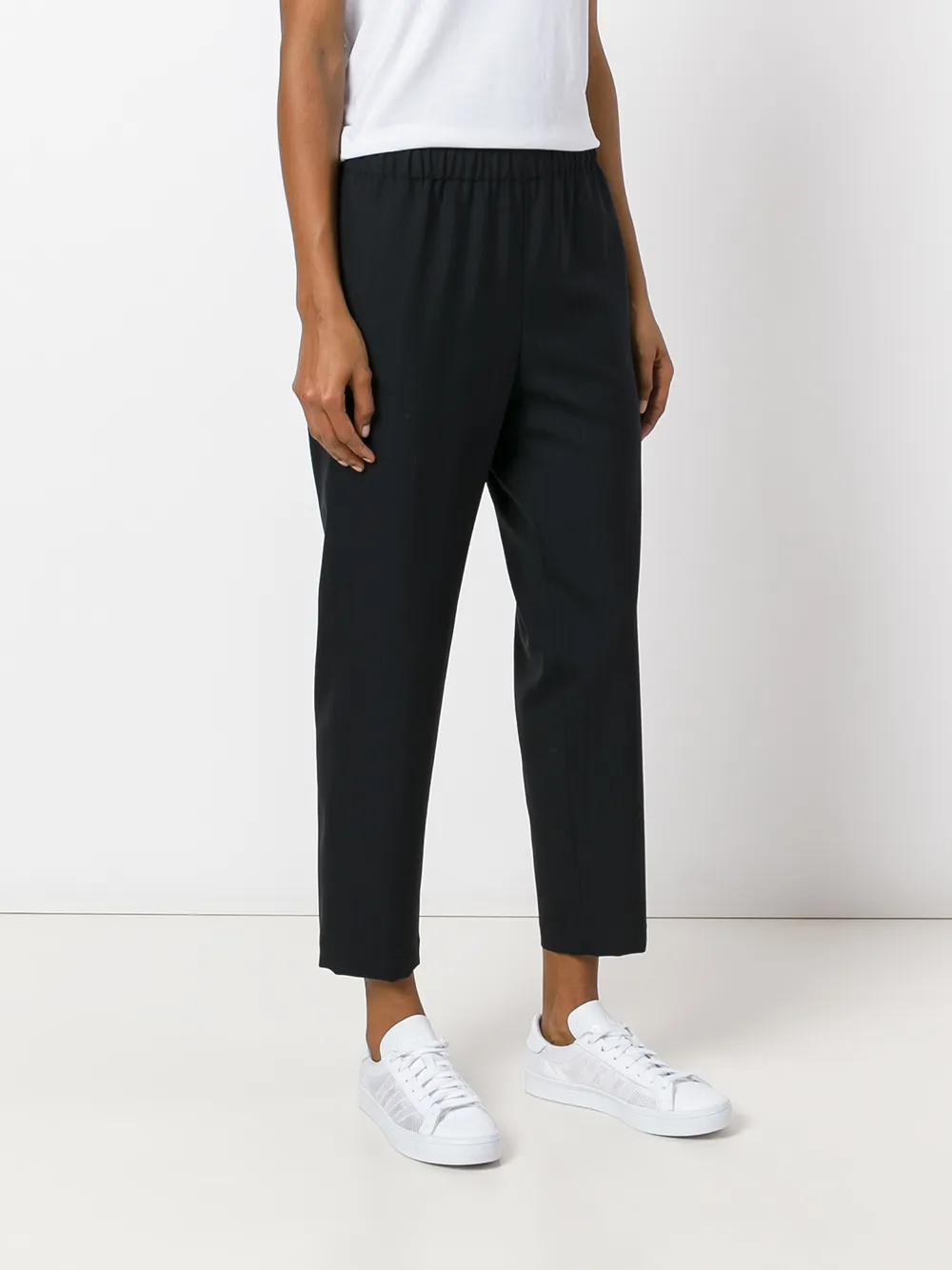 Comme Des Garçons Comme Des Garçons pinstriped cropped trousers Blauw