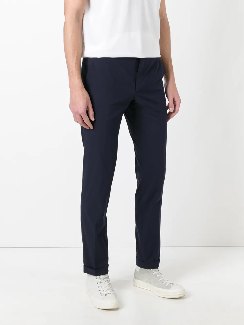 Prada Black Stretch Wool Pant In Blue
