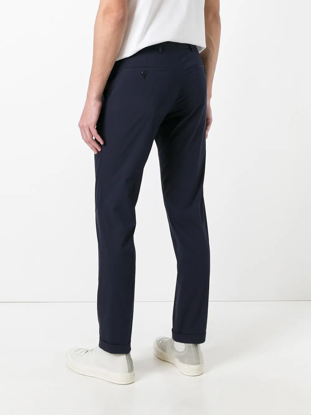 Prada Black Stretch Wool Pant In Blue