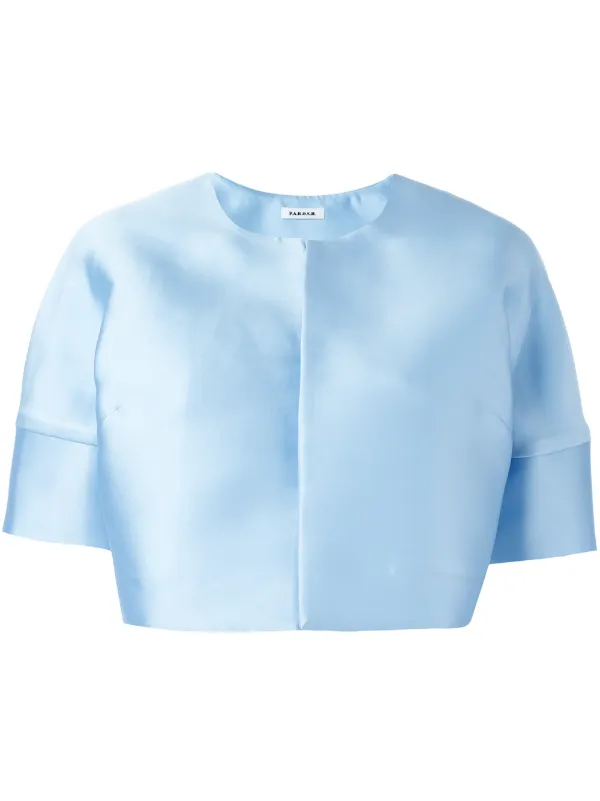 light blue cropped jacket