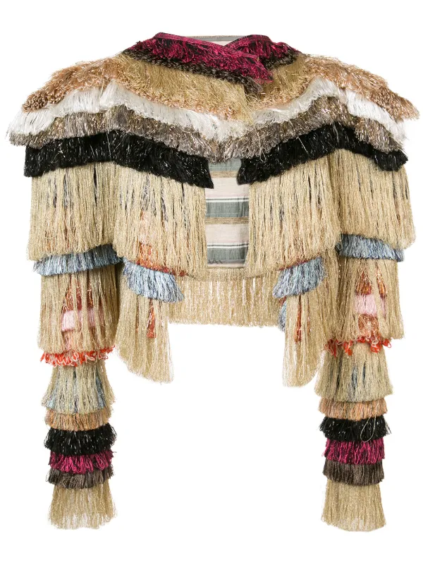 Vivienne Westwood Metallic Fringed Cropped Jacket | Metallic