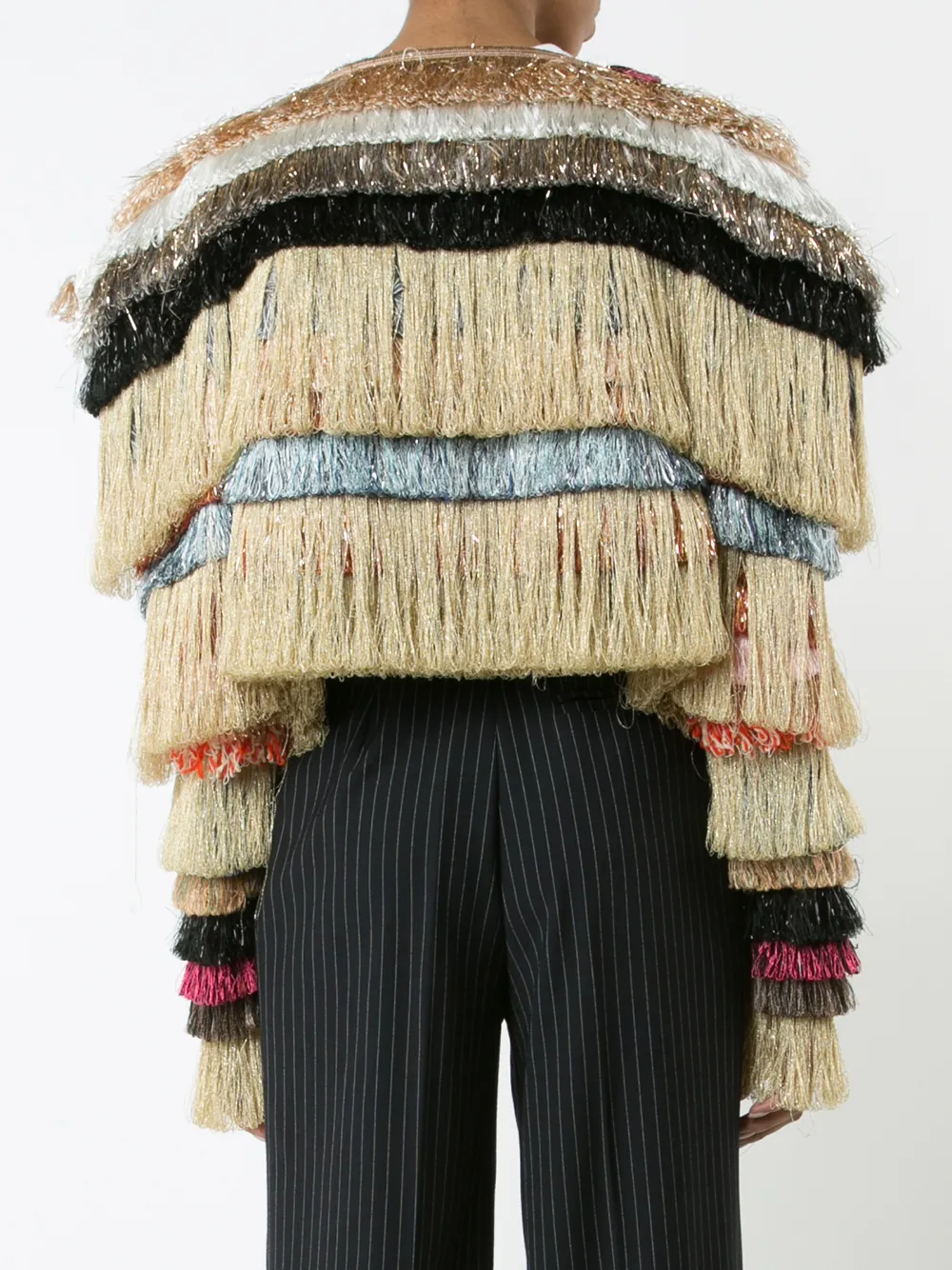 Vivienne Westwood Metallic Fringed Cropped Jacket | Metallic