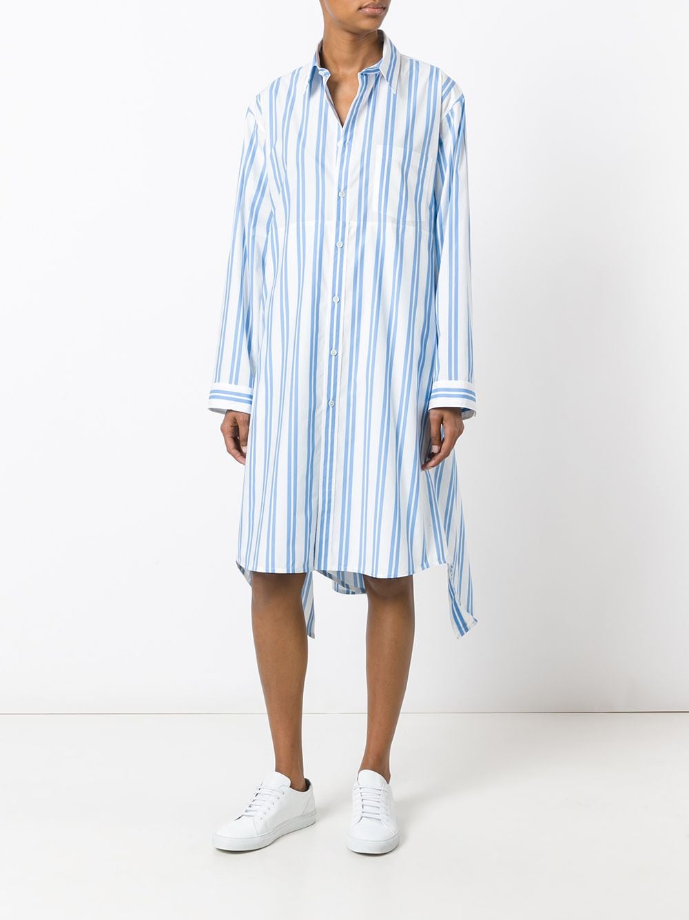 Balenciaga striped shirt dress - Wit