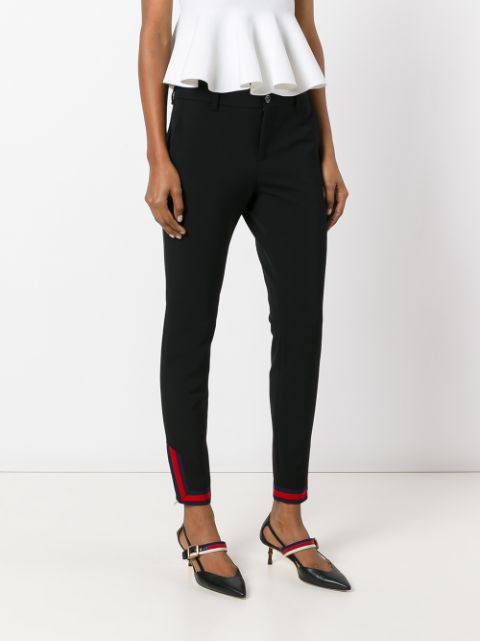 GUCCI Slim-Fit Cotton-Blend Trousers in Llack | ModeSens