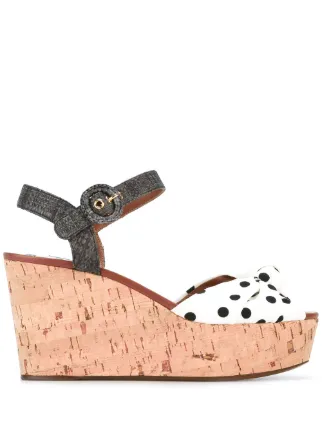 Polka dot wedge discount sandals