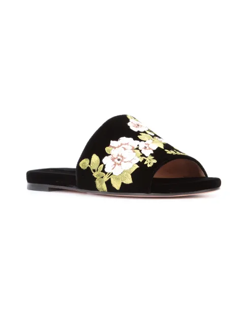 velvet embroidered flats