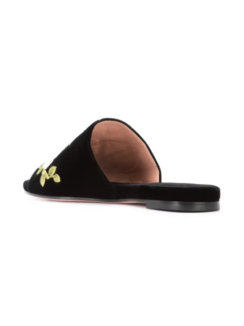 velvet embroidered flats