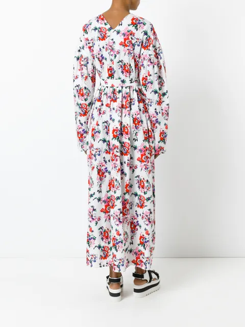 MSGM LONG SLEEVE FLORAL MAXI DRESS | ModeSens