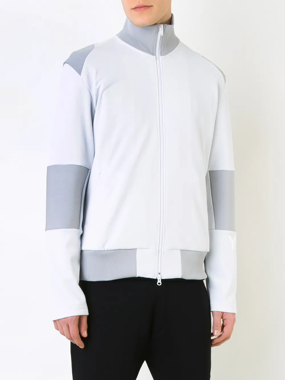 Y-3 arm logo zipped sweatshirt Wit
