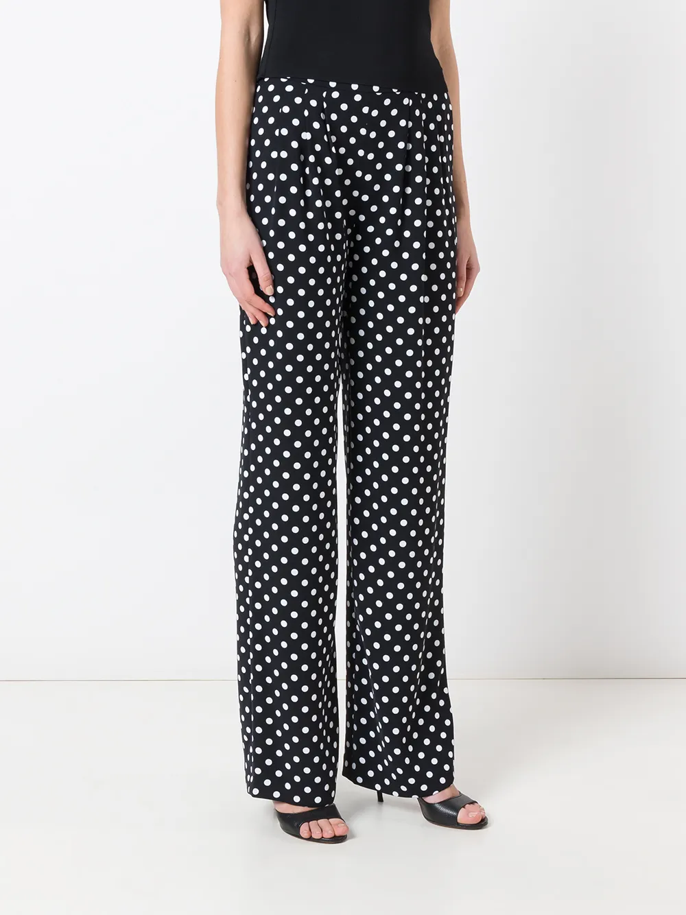 Imagen secundaria de producto de Michael Michael Kors pantalones holgados de lunares con pliegues - Negro - MICHAEL Michael Kors