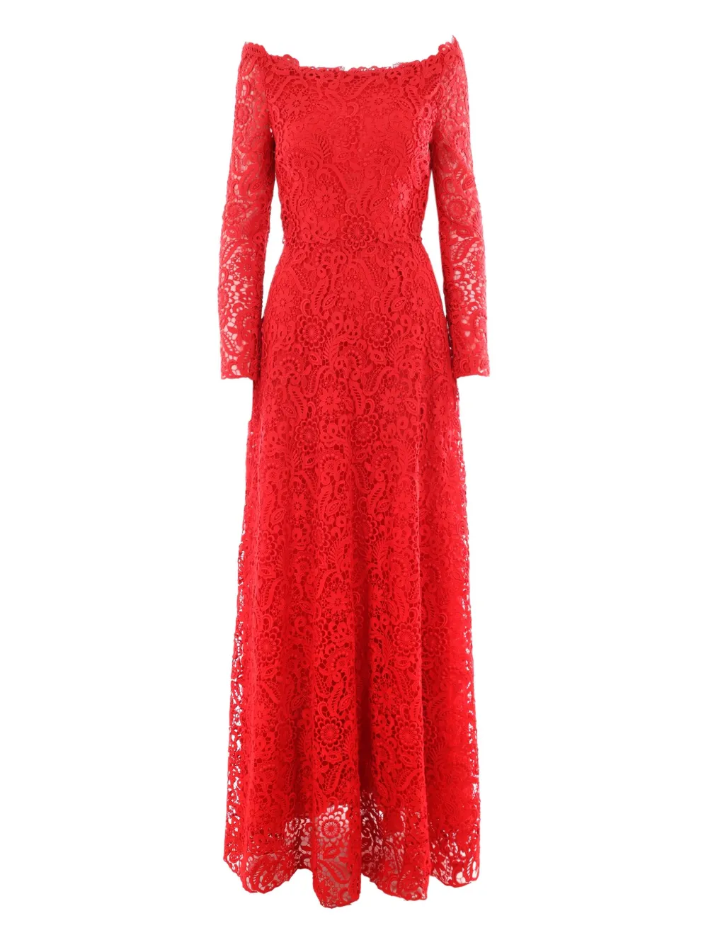 Valentino Garavani floral lace detail dresswide Rood
