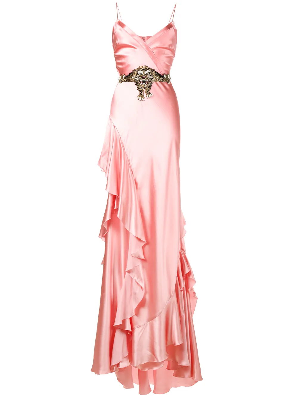 Gucci ruffle slip gown Roze