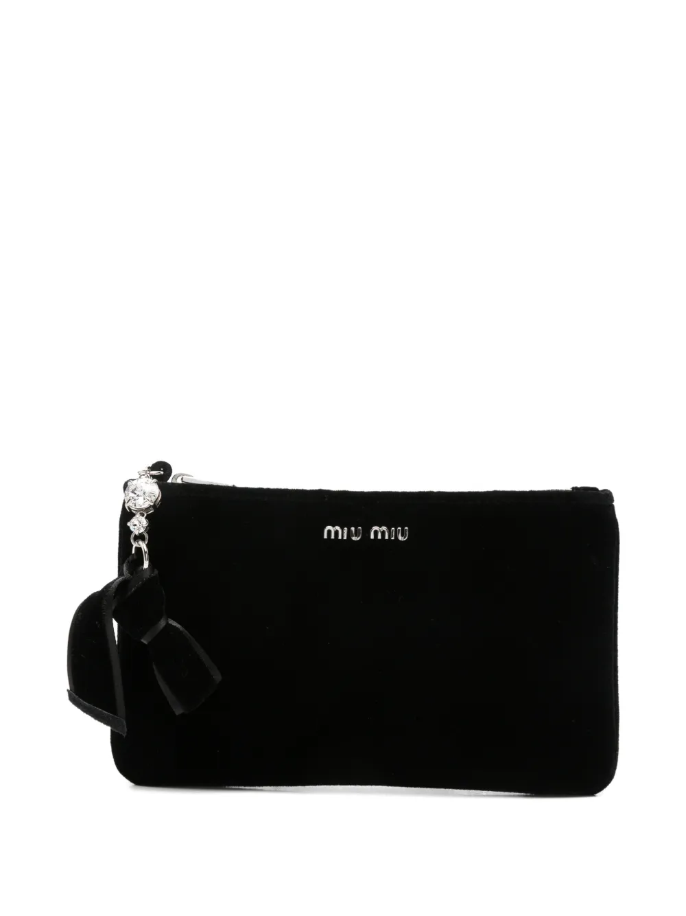 Miu Miu Portamonete con fiocco - Nero
