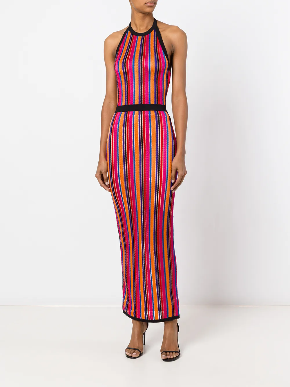 Balmain jurk met contrasterende afwerking en streep - Veelkleurig