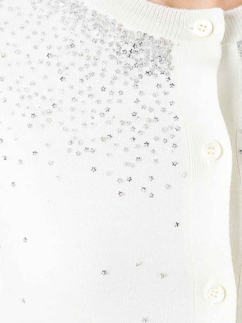 Miu sequin stars cardigan Wit