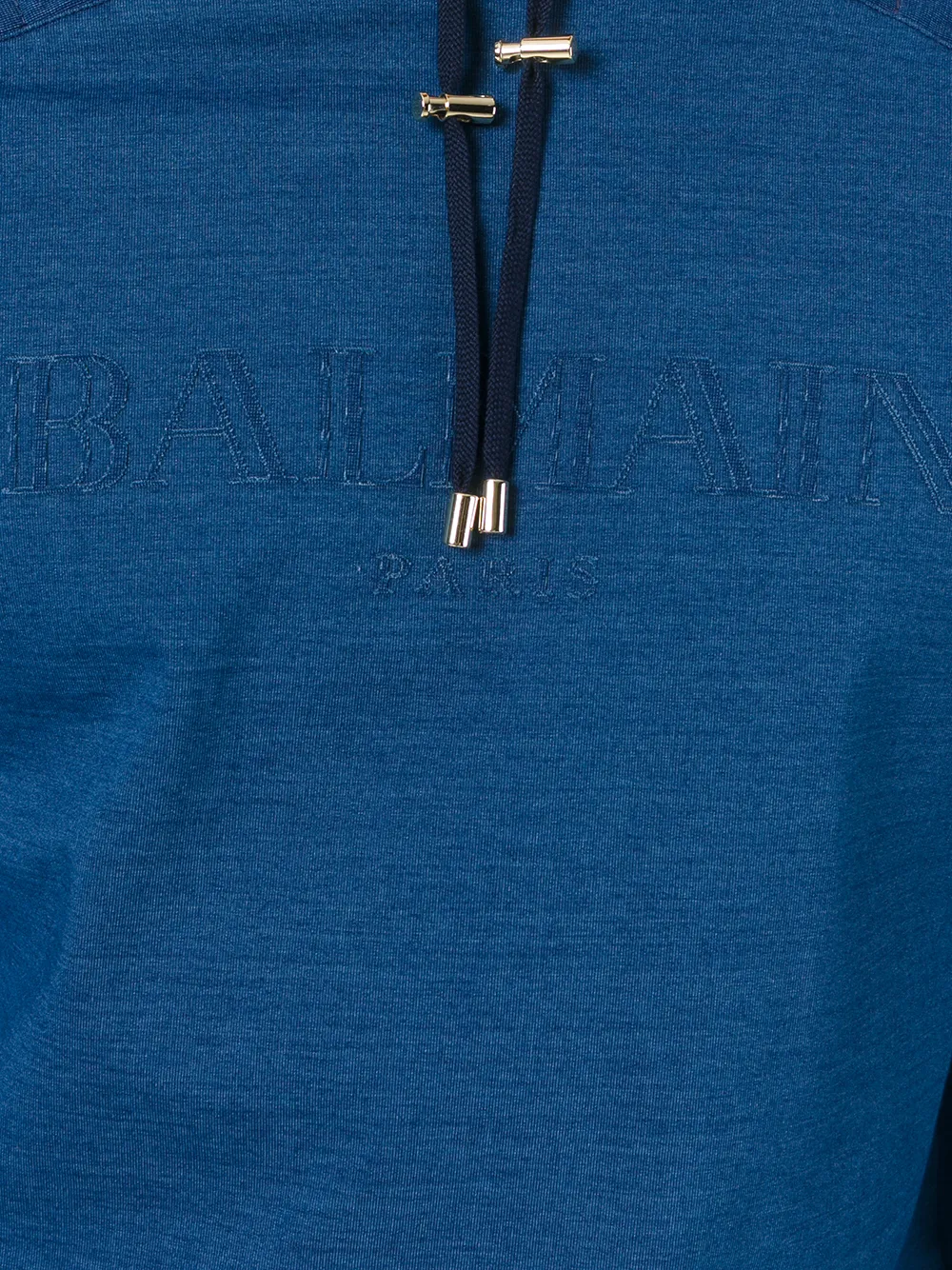 Balmain Quilted Logo Hoodie In Blue