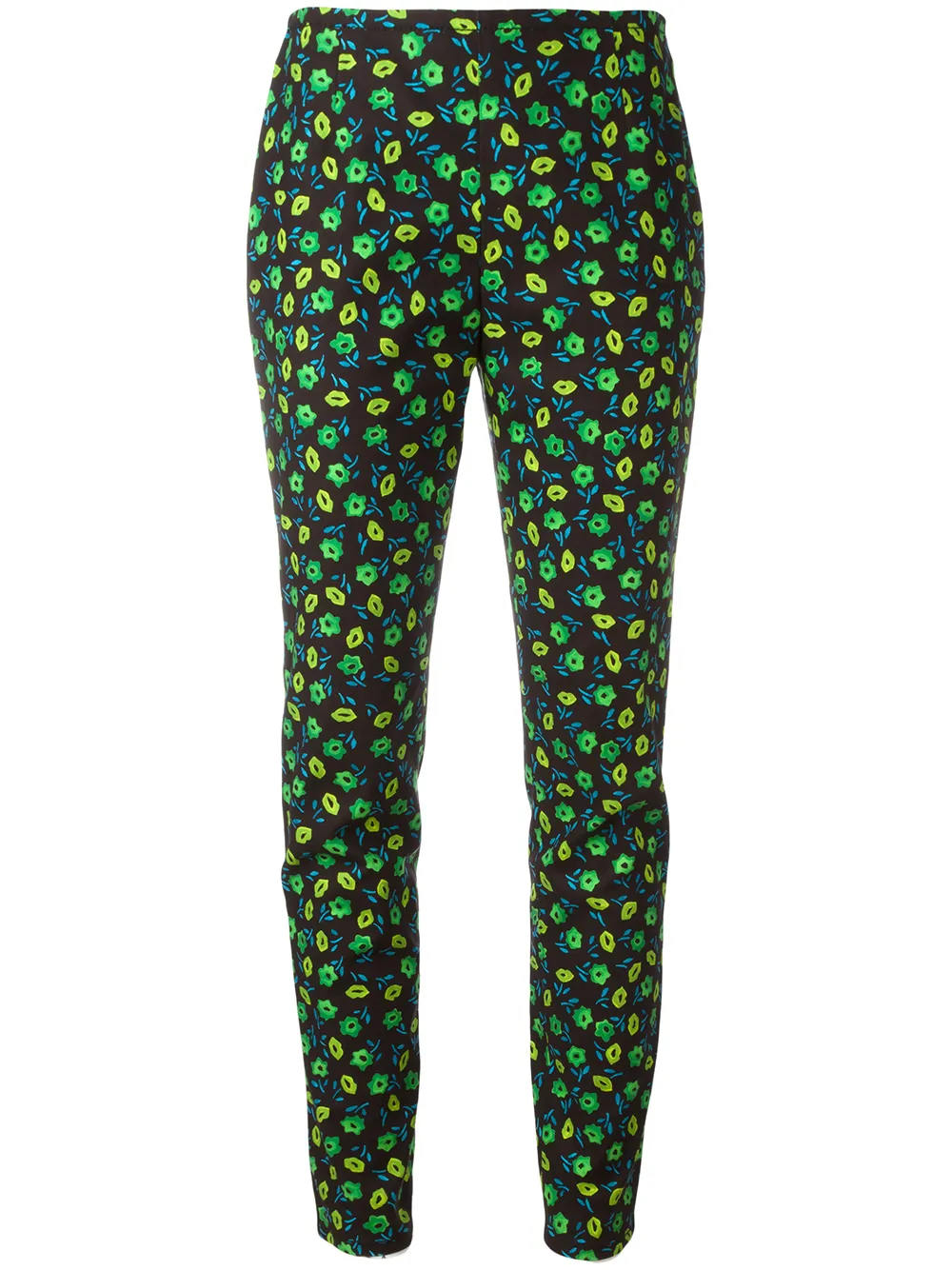 pantalon slim à fleurs