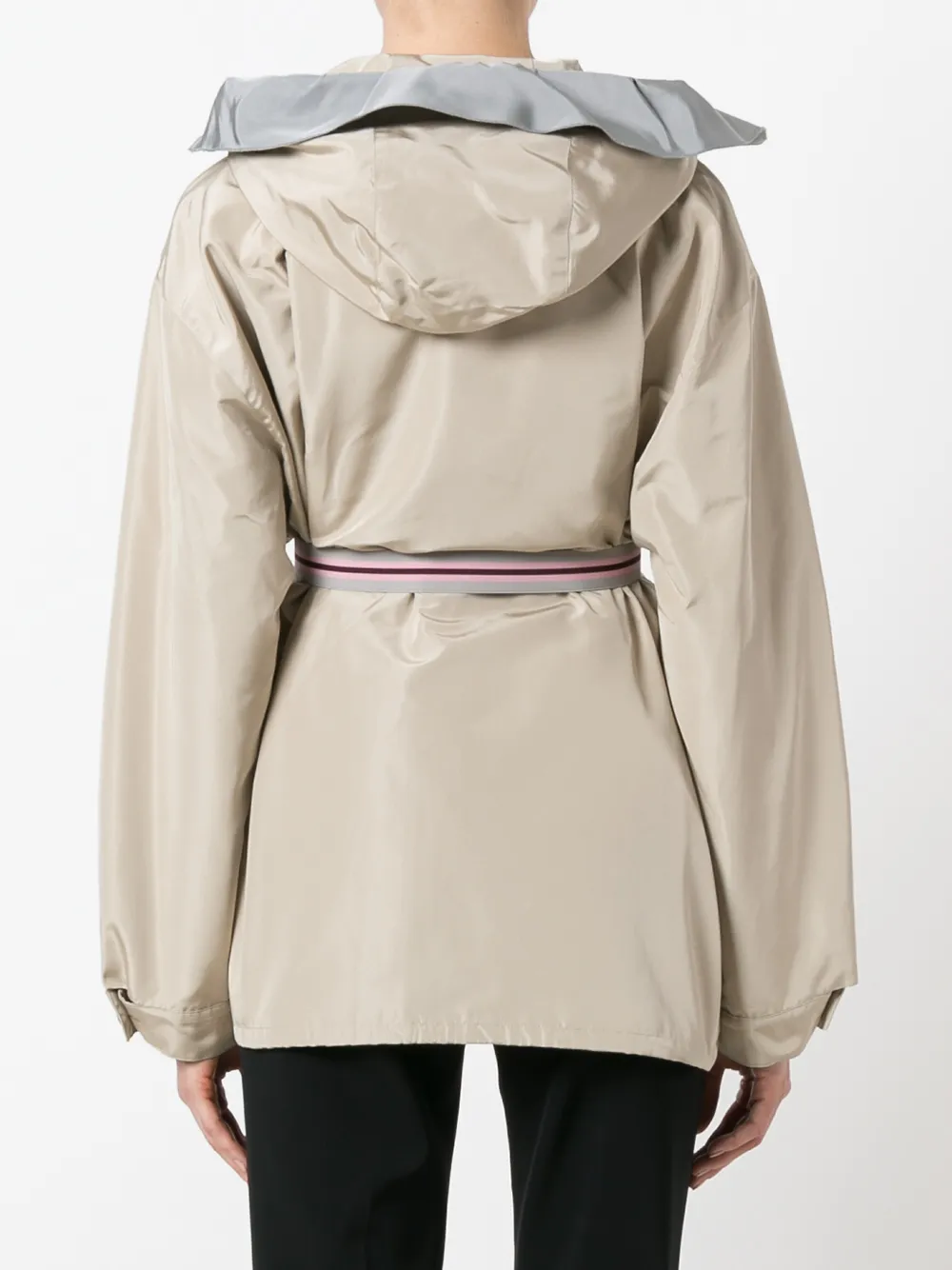 Prada hooded belted jacket Beige