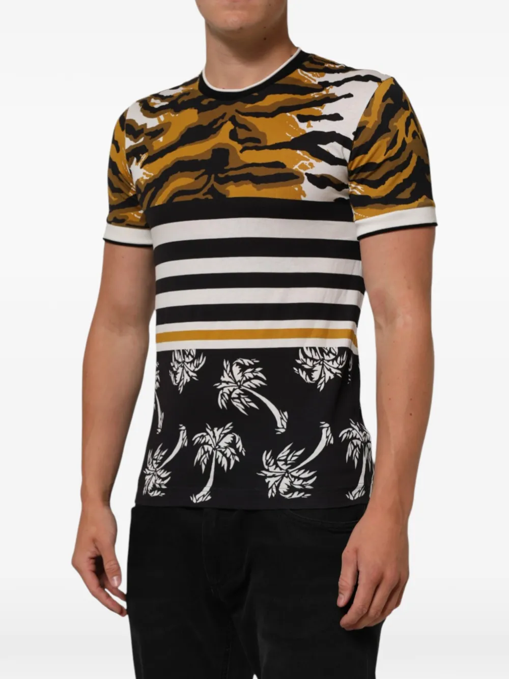 Dolce & Gabbana T-shirt met print en ronde hals Veelkleurig
