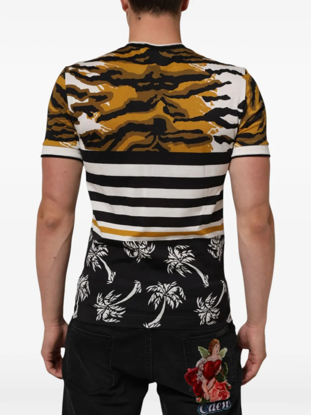 Dolce & Gabbana T-shirt met print en ronde hals Veelkleurig